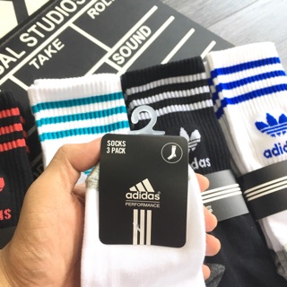 Tất Vớ Dài 3 Sọc cotton 100%