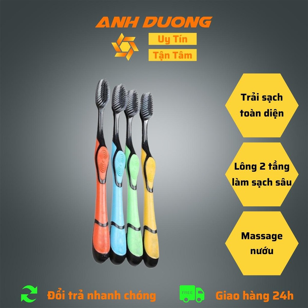 Combo 5 bàn chải đánh răng, bàn chải than tre hoạt tính Bossi Hàn Quốc, bàn chải muji