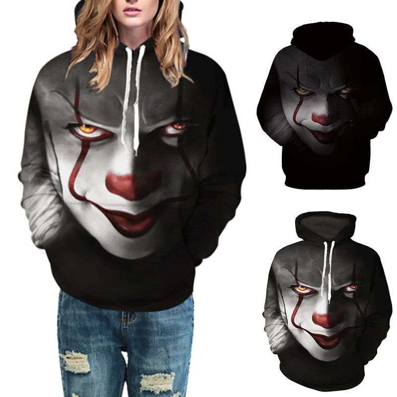 Áo len hoodie in hình nhân vật Chú hề Pennywise trong phim IT của Stephen King dùng cho dịp Halloween | BigBuy360 - bigbuy360.vn
