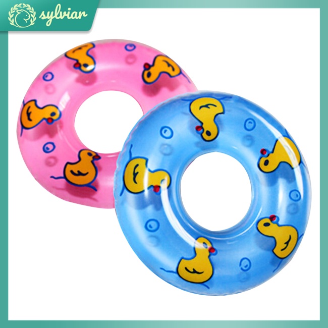 [sylviar] Bộ 2 Phao Bơi Bơm Hơi Tròn Mini Bằng Nhựa Cho Bé (Màu Hồng Và Xanh Dương)