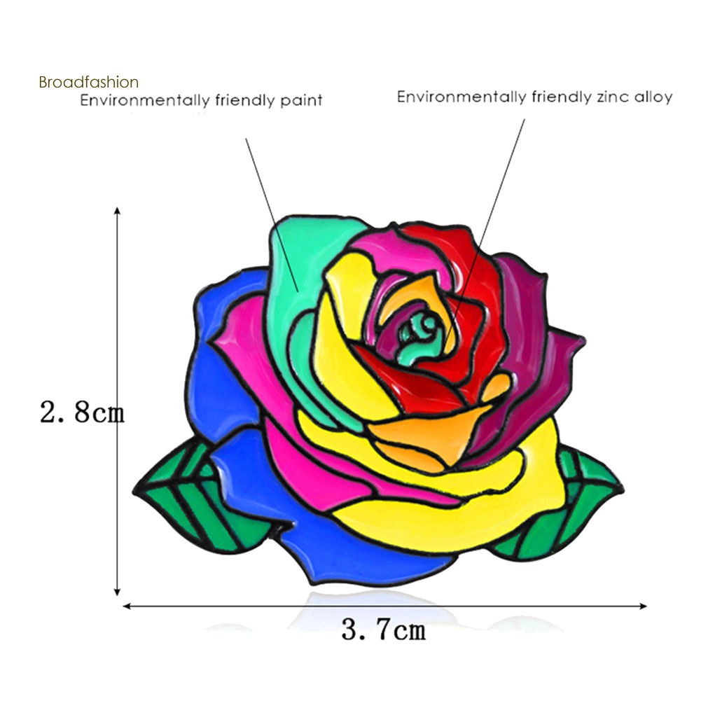 ✤XZY✤Rainbow Rose Flower Brooch Pin Gay Pride Denim Jacket Collar Backpack Badge | BigBuy360 - bigbuy360.vn