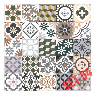 Mẫu mới 100 miếng Decal gạch bông kt 10x10cm tùy chọn
