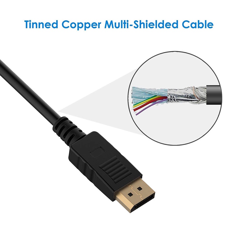 Set 2 Dây Cáp Chuyển Đổi 6 Feet 1.8m Dp Sang Dvi-D Hd 1080p Chuyên Dụng