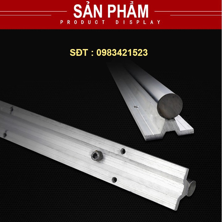 Ray trượt tròn có đế phi 16 ( đơn vị 500mm). cắt theo chiều dài yêu cầu.