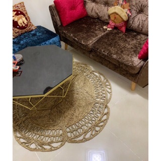 Thảm cói hình bông hoa