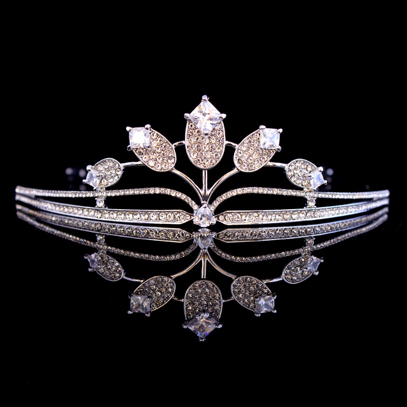 Vương Miện Đính Đá Zircon Sang Trọng Phong Cách Hàn Quốc