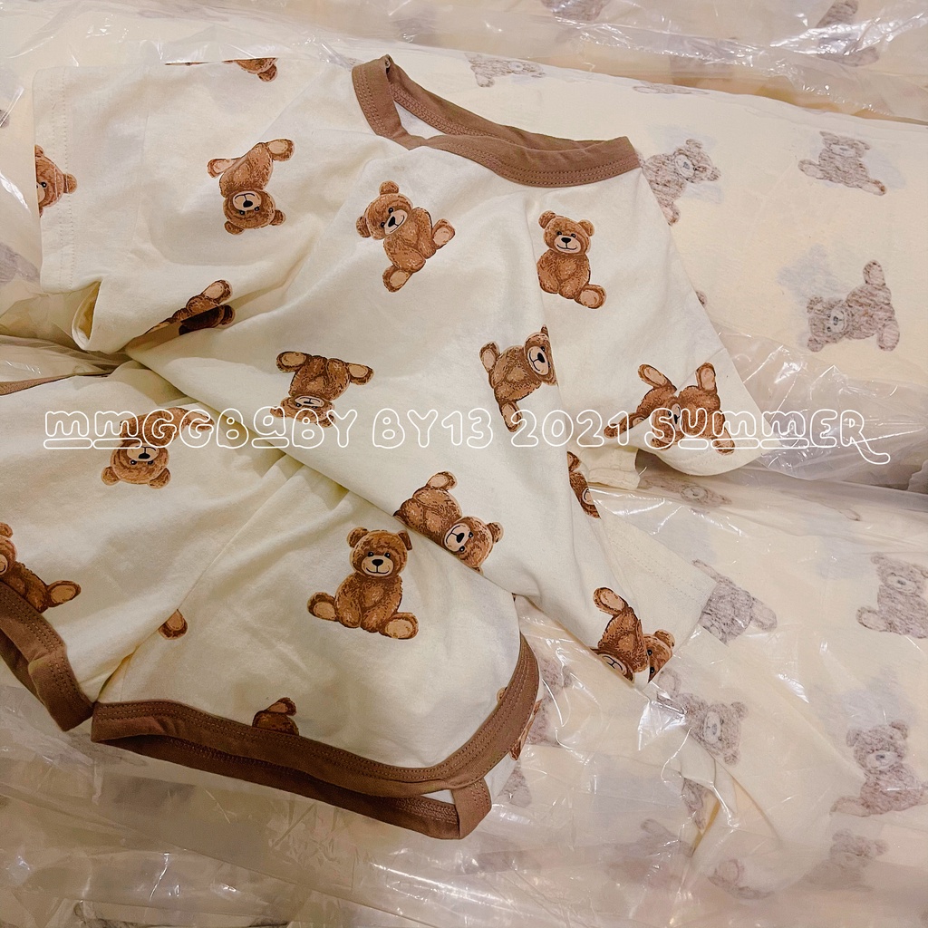 Bộ Áo Thun Tay Ngắn Kèm Quần Short Dễ Thương Cho Bé Trai Và Bé Gái