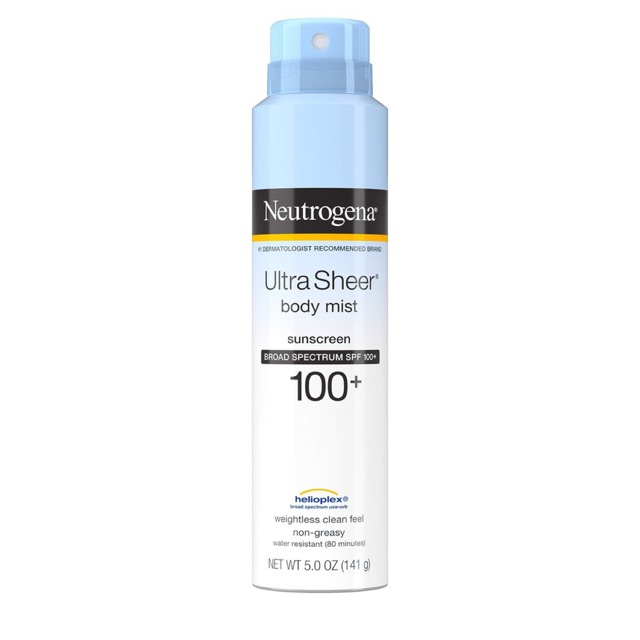 Xịt chống nắng Neutrogena Ultra Sheer Body Mist Sunscreen SPF 100+ 141g