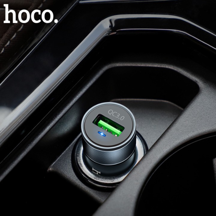 Tẩu sạc trên ô tô Hoco Z32 sạc nhanh QC3.0, công suất 18W - Hàng chính hãng