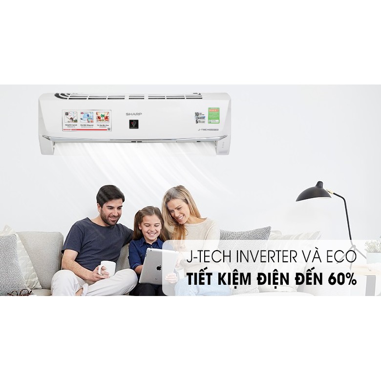 Máy lạnh Sharp Wifi Inverter 1 HP AH-XP10WHW (Miễn phí giao tại HCM-ngoài tỉnh liên hệ shop)