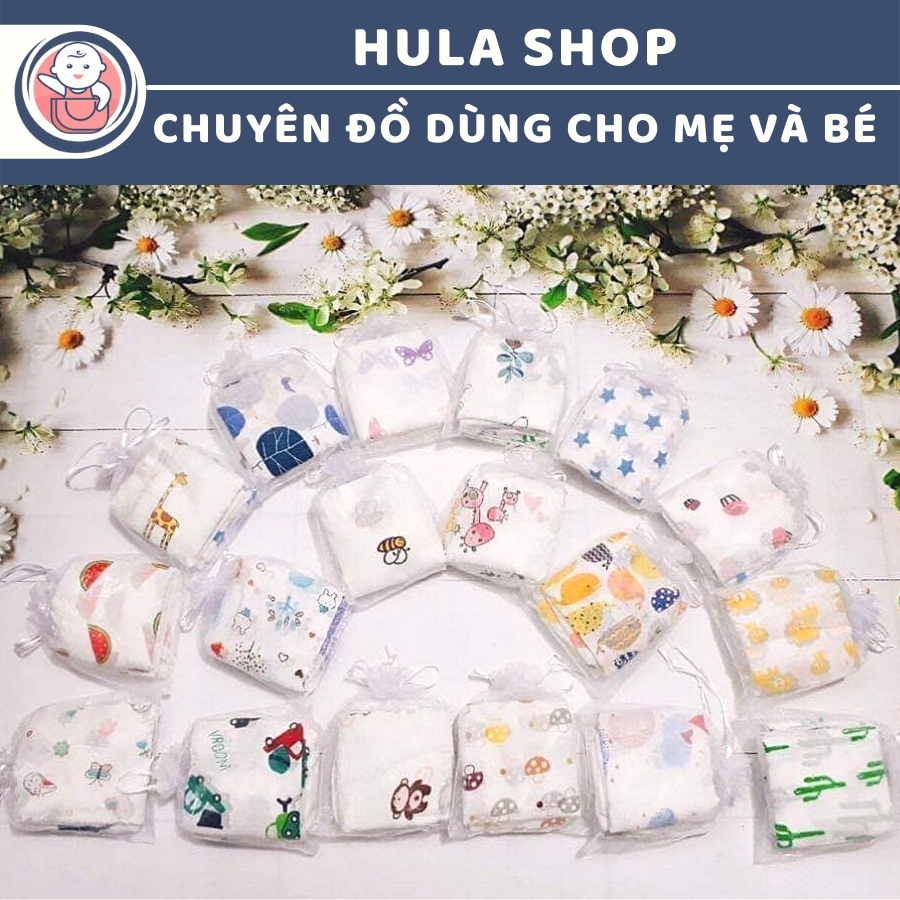 Set 10 khăn sữa Aden họa tiết dễ thương cho bé