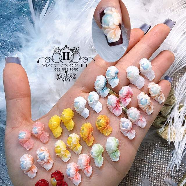 12k/1b, hoa bột nail, hoa bột nổi