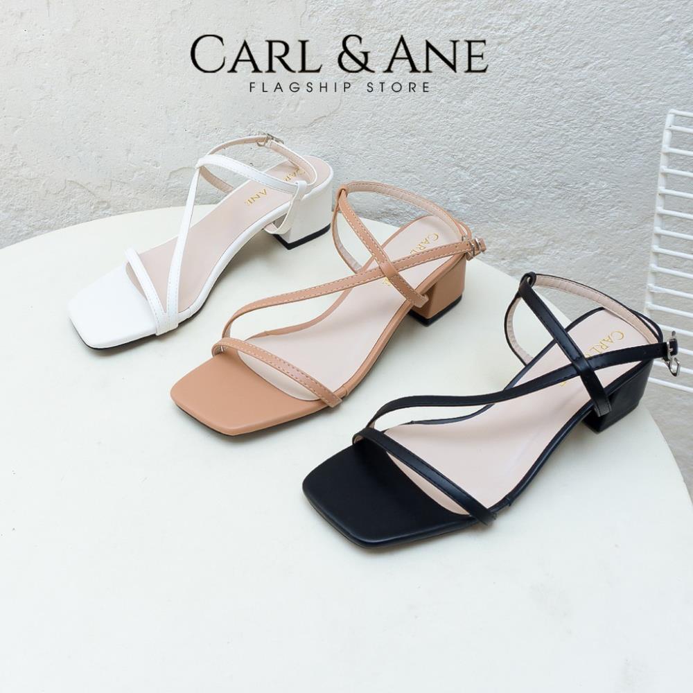 Carl & Ane - Giày sandal cao gót phối dây quai mảnh cao 4cm màu nude _ CS011 LaT