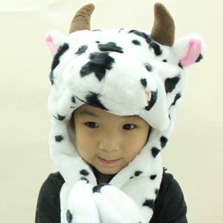 Mũ thú động vật, mũ thú liền găng bò sữa, mũ sói, mũ gấu, mũ thỏ