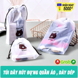 Túi Đựng Giày Du Lịch, Túi Đựng Giày Dép, Quần Áo HAPPYHOUSE84 - Túi Dây Rút Gấu Brown Dễ Thương - Chống Nước, Chống Bụi