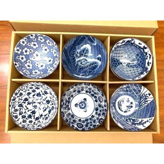 Bộ 6 Bát Gốm Sứ Nhật - Hoa Văn Độc Lạ (MX2072)