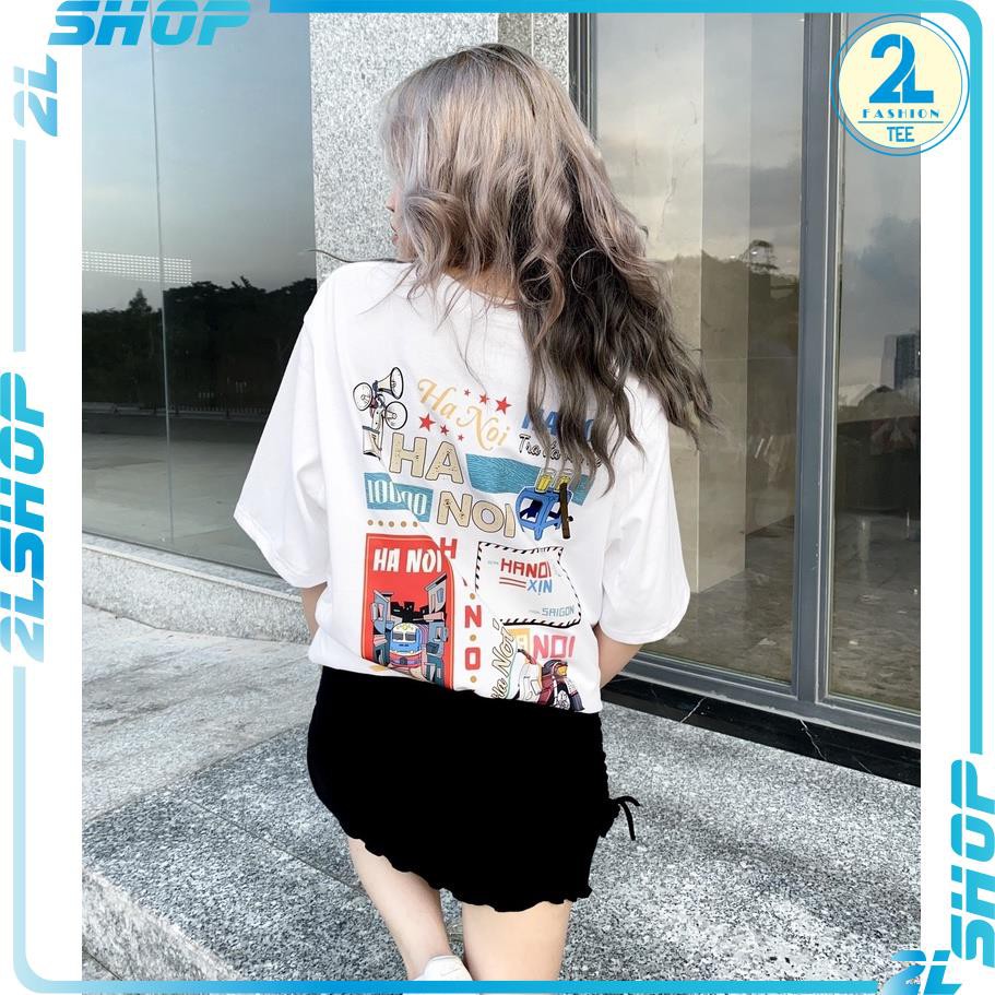 Áo thun tay lỡ HÀ NỘI XỊN phông Unisex nam nữ Cotton oversize form rộng