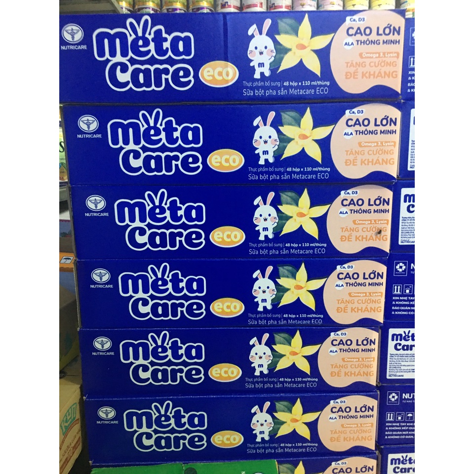 sữa bột pha sẵn metacare dành cho trẻ suy dinh dưỡng thấp còi. 1 thùng 48 hộp 110ml