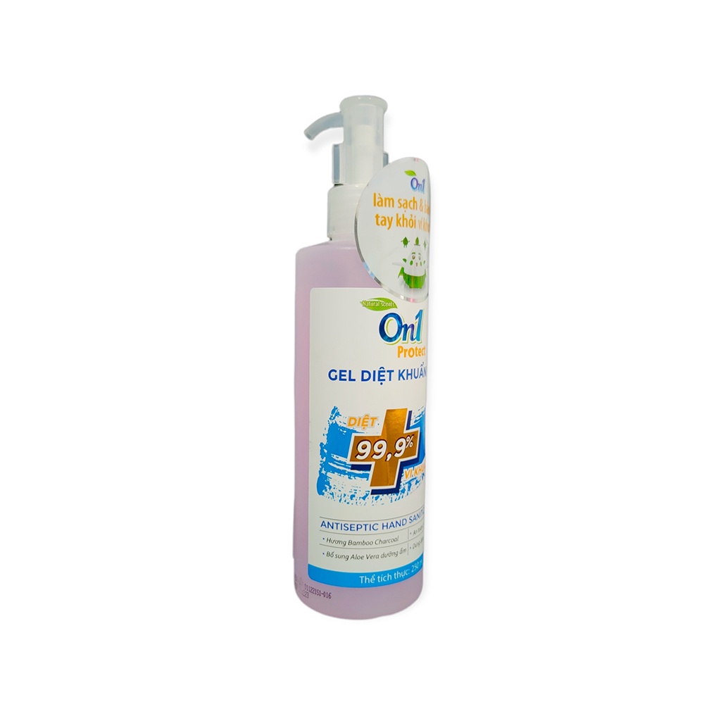 Gel Rửa Tay Khô Sát Khuẩn On1 250ml Hương Bamboo Charcoal Vòi Xịt Tiện Lợi, Nhanh Khô