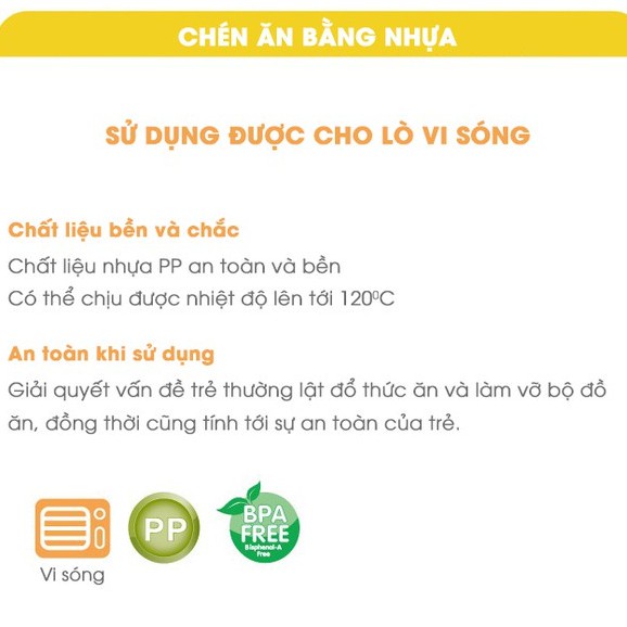 Chén ăn nhựa hai tay cầm cho bé Piyo Piyo, dùng được trong lò vi sóng