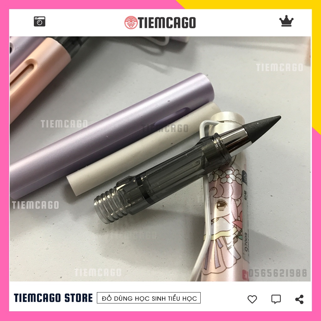 Bút chì vĩnh cửu có tẩy đi kèm trong thân bút dành cho học sinh lớp 1 tập viết