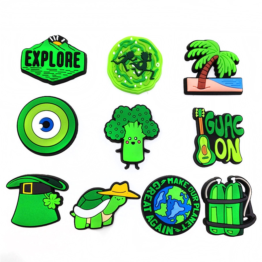 Ghim Cài Giày Crocs Charm Broccoli Turtle Croc Jibbits Mắt Quỷ Dễ Thương Trang Trí Cho Nam