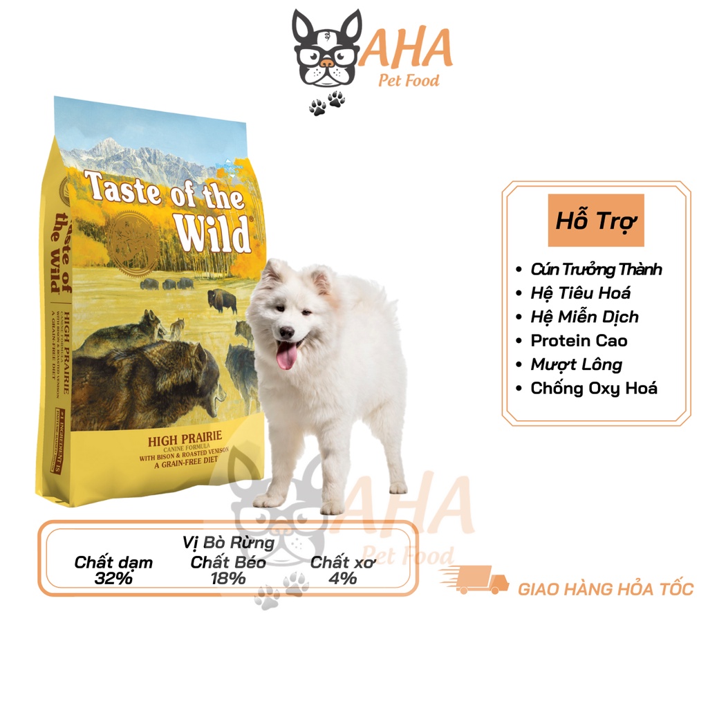 Thức Ăn Cho Chó Samoyed Taste Of The Wild Bao 2kg - Thức Ăn Cho Chó Vị Bò Rừng, Nai Nướng, Trái Cây Rau Củ Quả