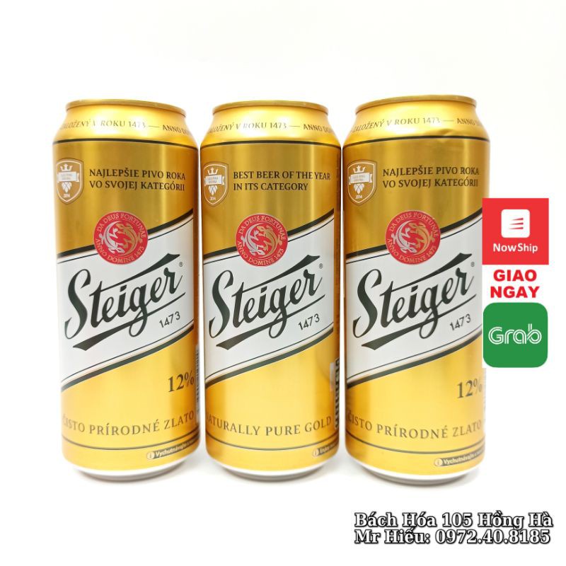 Bia Steiger vàng 5% thùng 24 lon 500ml