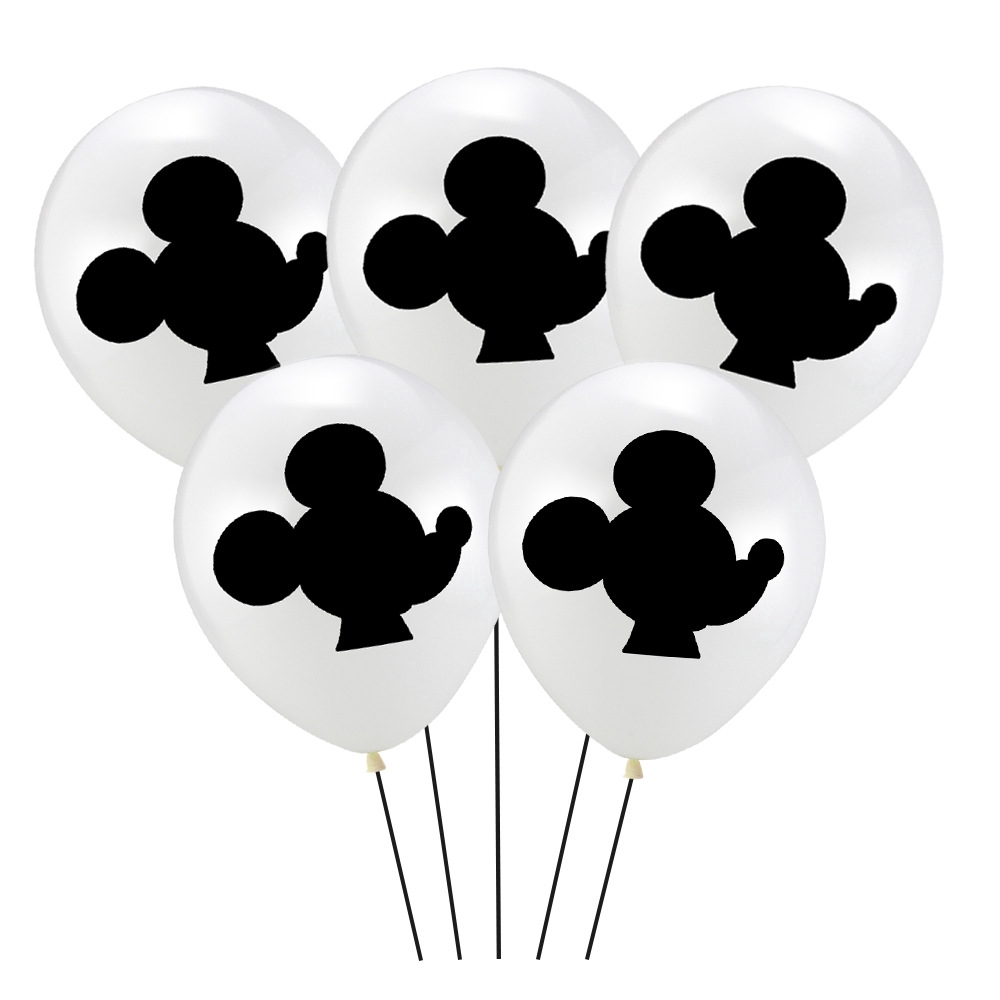 Set 10 Bong Bóng In Hình Chuột Mickey Minnie Trang Trí Tiệc