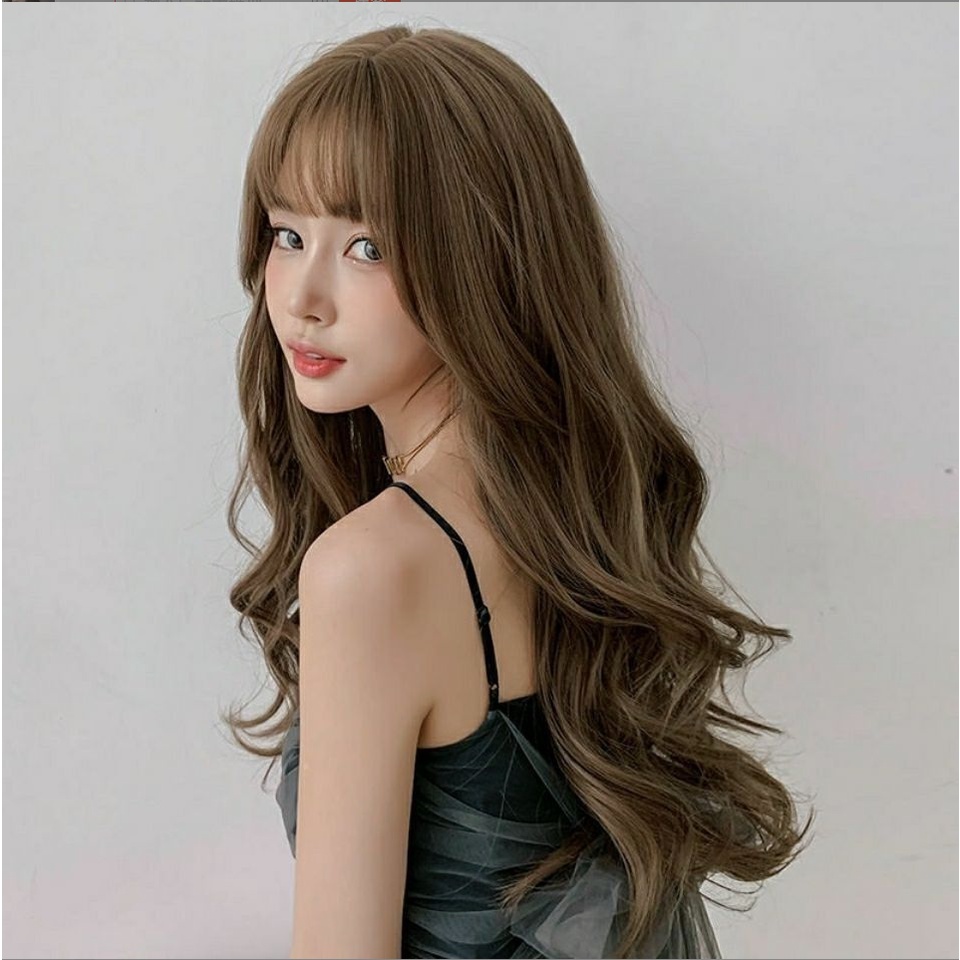 💗TẶNG LƯỚI💗Tóc giả nữ nguyên đầu Hàn Quốc cao cấp có da đầu - TG982