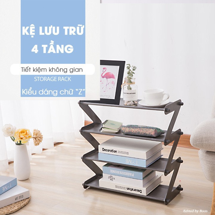 Kệ giày zic zac 4 tầng tiết kiệm không gian - KGZ