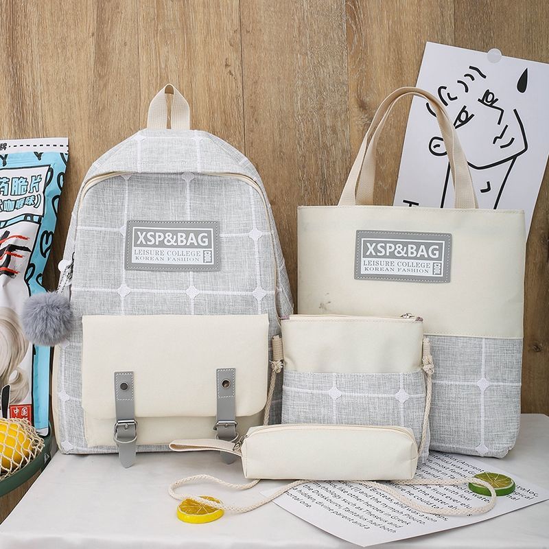 Set Ba Lô+Túi Đeo Chéo+Balo Vải Canvas Xinh Xắn Cho Nữ