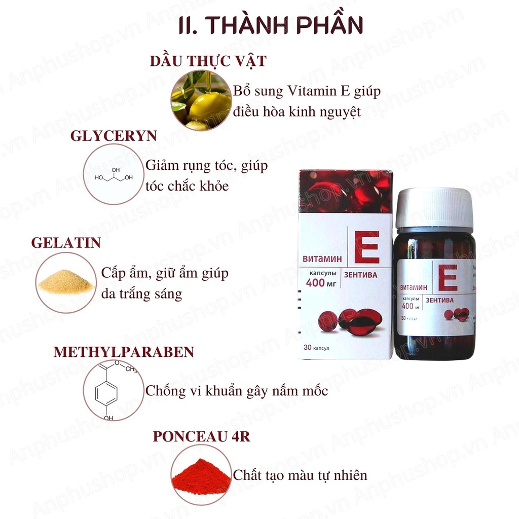 Vitamin E đỏ Nga LIFEVIT 400mg lọ thủy tinh - Sản phẩm chính hãng
