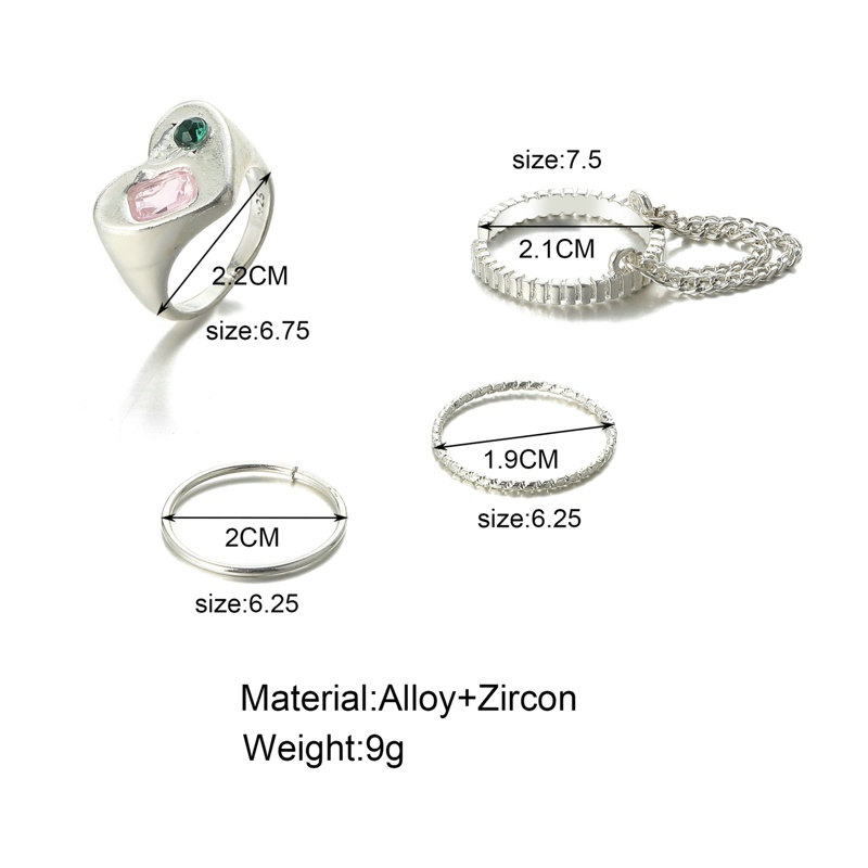 Bộ 7 Nhẫn Hở Mạ Bạc 2K Phong Cách Punk Cổ Điển Thời Trang Cho Nữ dreamdiary