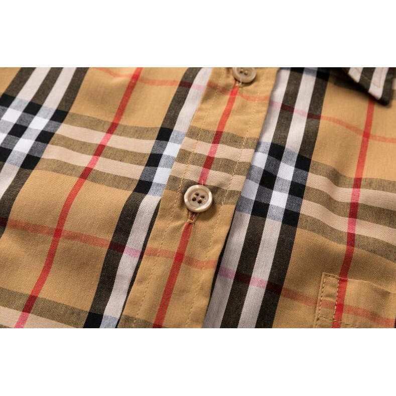 Áo Sơ Mi cotton Tay Dài In Hoạ Tiết Burberr Thời Trang Dành Cho Nam Và Nữ