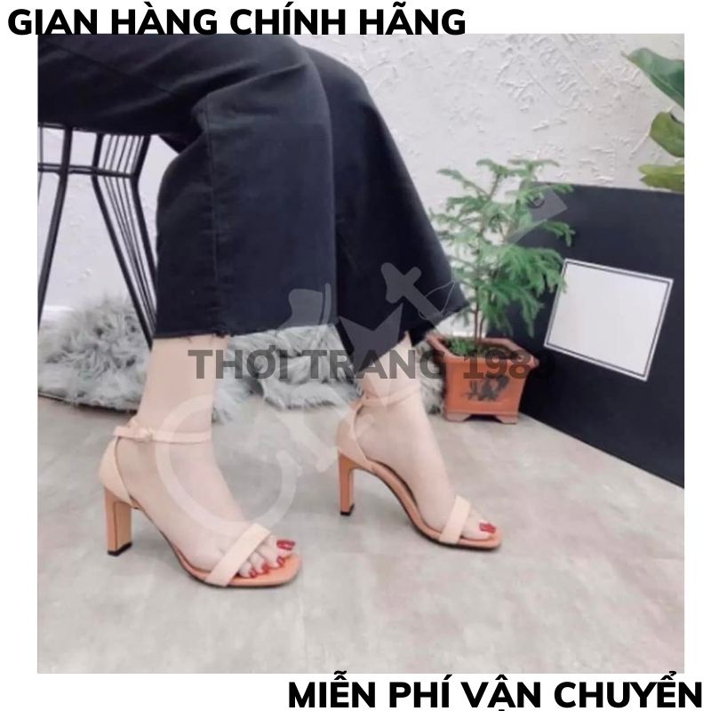 Giày cao gót nữ  đế vuông quai ngang kiểu dáng basic đẹp thời trang Giày sandal cao gót TỜI TRANG1989