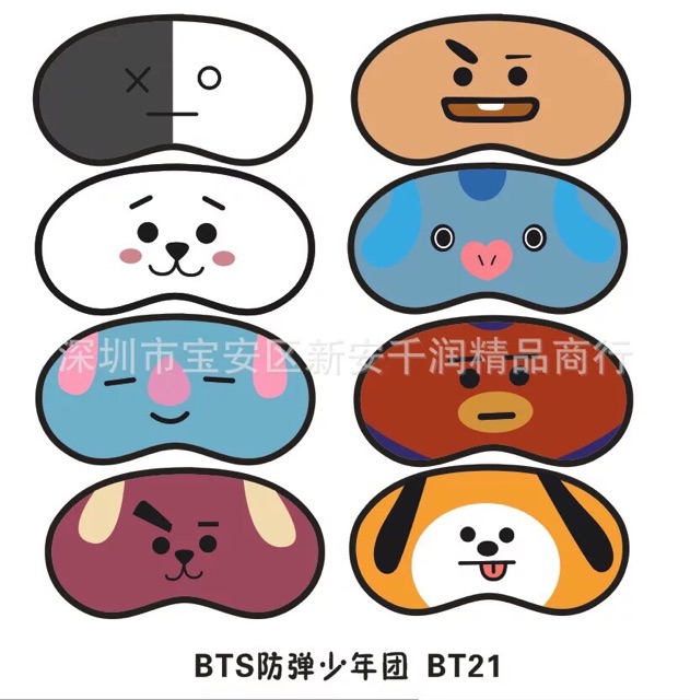 Bịt mắt bts, bt21, blackpink