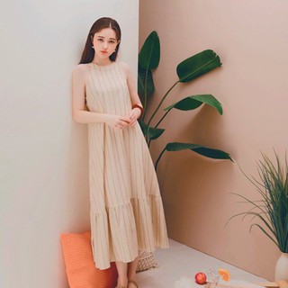 Váy dài cổ yếm xếp ly đuôi cá air space 2021824017