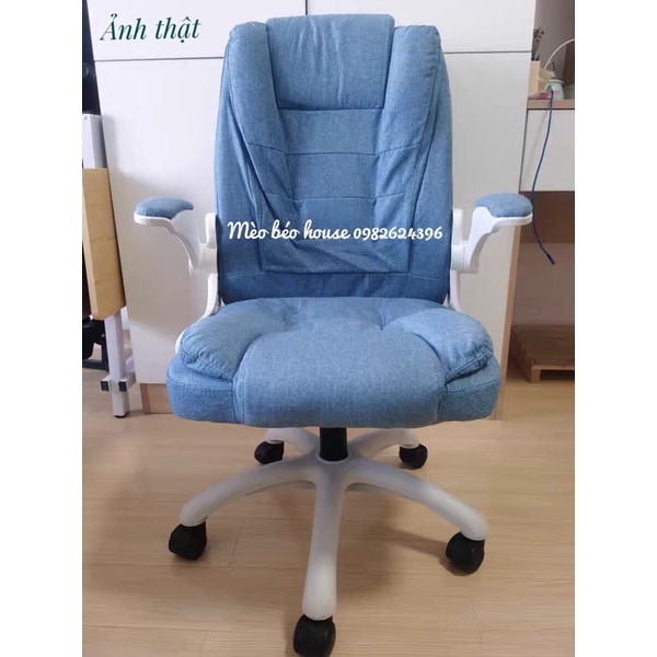 Ghế xoay văn phòng Hàn Quốc bọc nỉ nệm cao su giá rẻ tay gấp 90 độ - Ghế gaming dành cho các gamer
