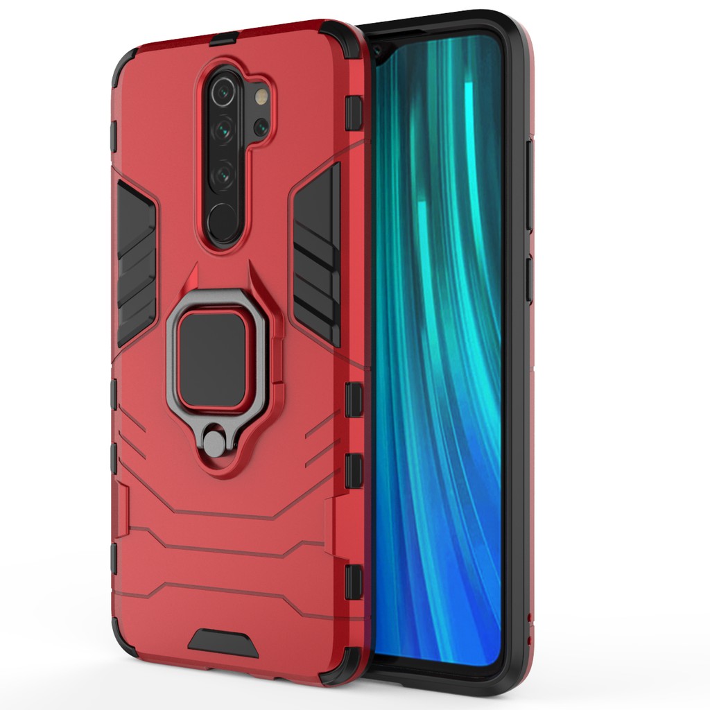 Ốp lưng Xiaomi Redmi Note 8 Pro, Ốp iron man chống sốc kèm nhẫn iring chống xem video tiện lợi Xiaomi Note 8 Pro