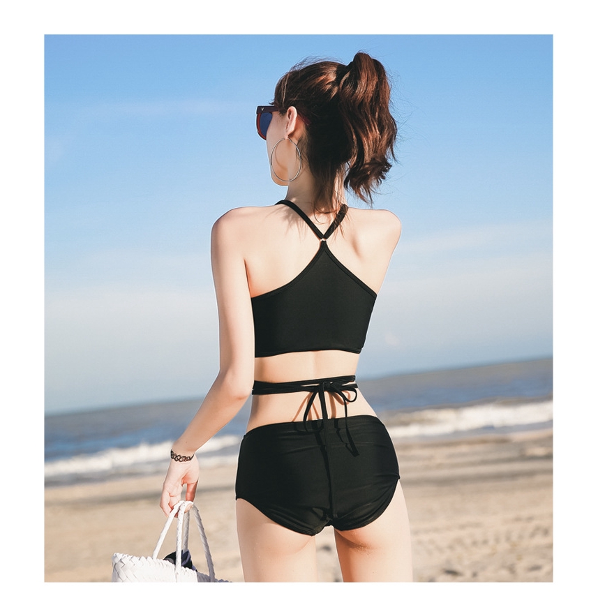 Đồ bơi hoa mảnh vỡ, bộ bikini lưng cao gợi cảm 3 mảnh, vải cao cấp, trang phục bãi biển Y61