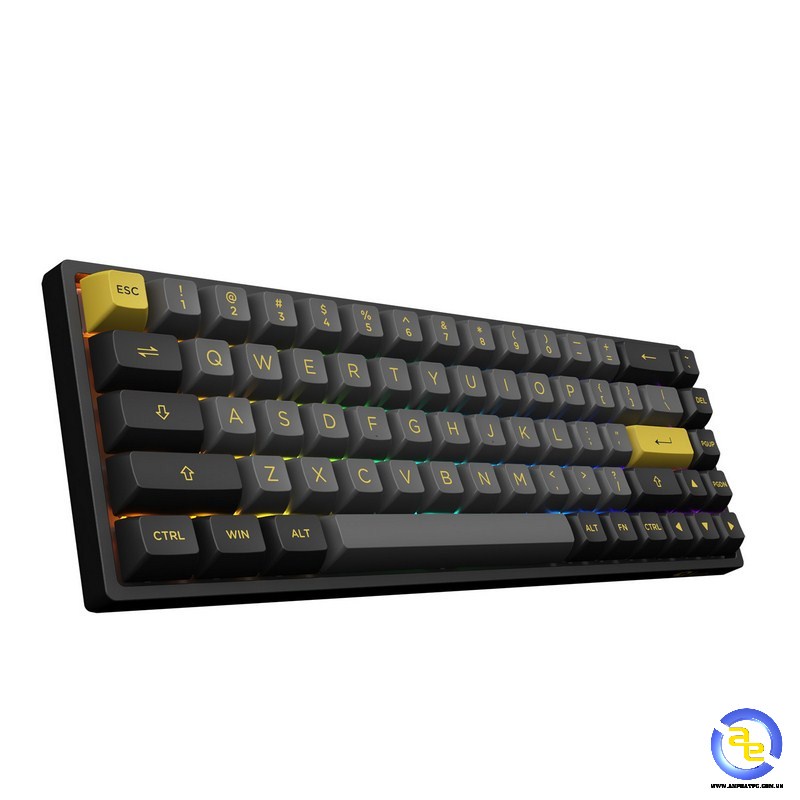 Bàn phím cơ AKKO 3068B Multi-modes Black Gold (Bluetooth 5.0 /Hotswap / Foam tiêu âm - Bảo Hành 12 Tháng