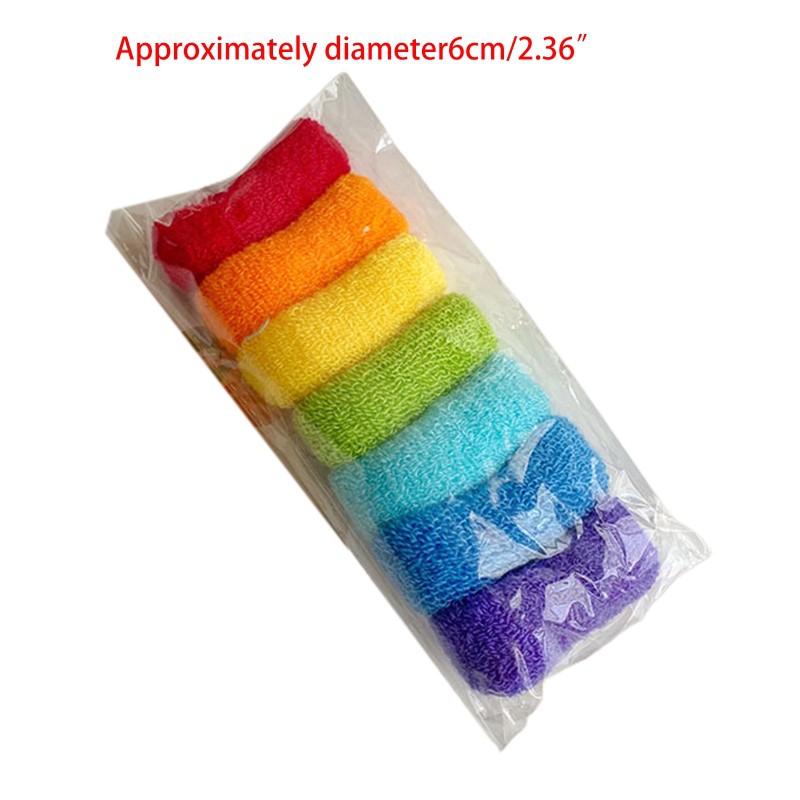 Bộ 7 Dây Cột Tóc Co Dãn Màu Sắc Cầu Vồng