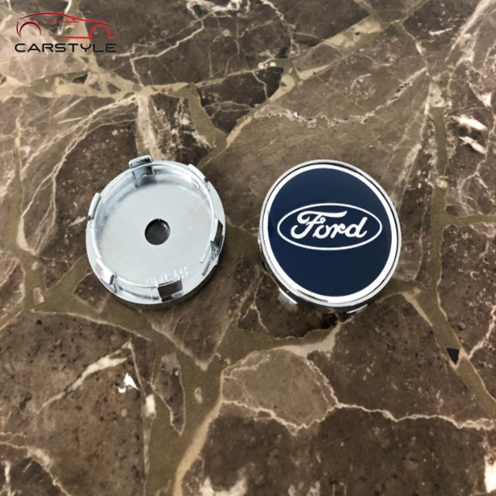 Logo chụp mâm bánh xe ô tô, xe hơi Ford FORD - 60MM: Mầu Bạc và Xanh Tím Than focus MK4 MK3 MK2 su