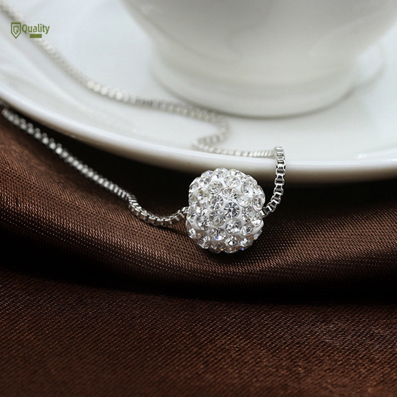 Dây Chuyền Mặt Hình Quả Cầu Đính Kim Cương Giả Thời Trang Cho Nữ