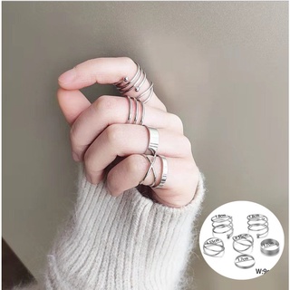 Bộ 6 nhẫn hở phong cách hip hop thời trang cá tính cho nữ