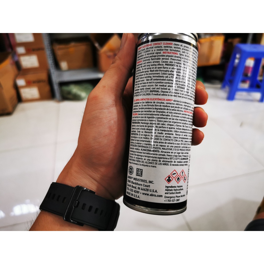 Chai Xịt Vệ Sinh Tiếp Điểm Điện Tử Chính hãng ABRO Electronic Contact Cleaner 533 163g