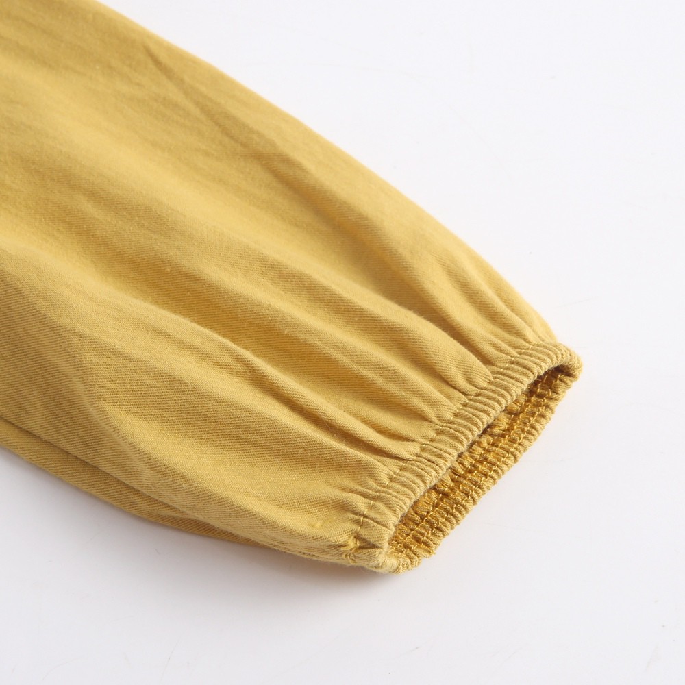 Bộ Đồ Liền Thân Sanlutoz Dành Cho Bé Gái Được Làm Từ Cotton Tay Dài Màu Vàng