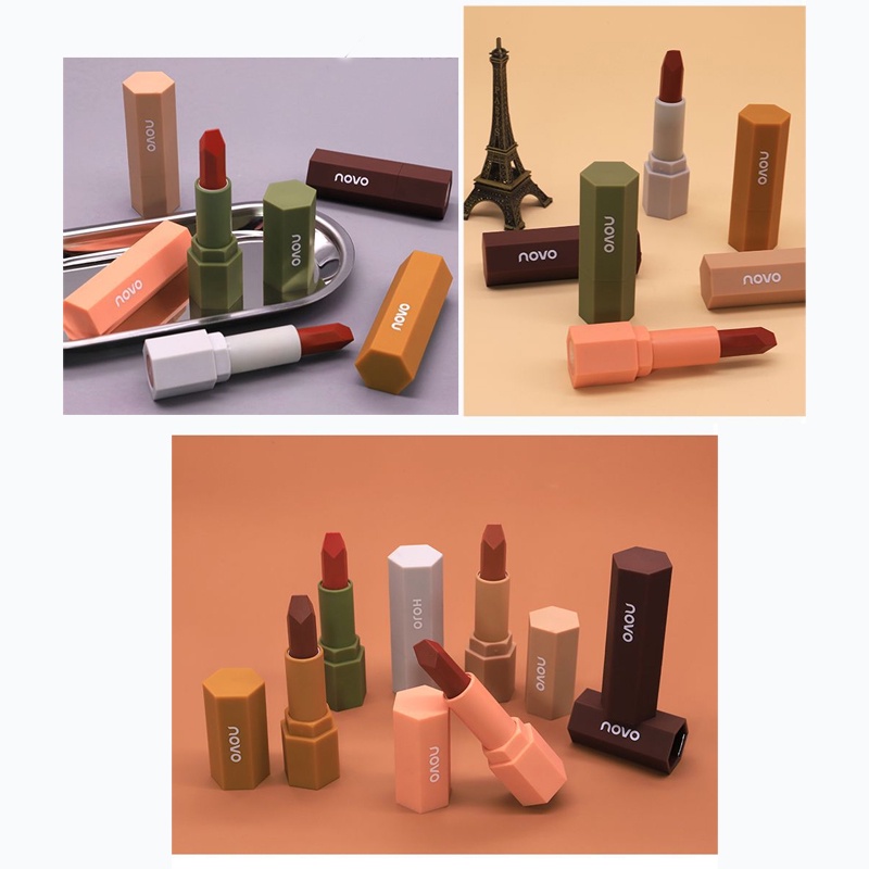 Son Lì NOVO5272 Với 6 Màu Tinh Tế Giúp Trang Điểm Dễ Dàng Và Lên Màu Tự Nhiên