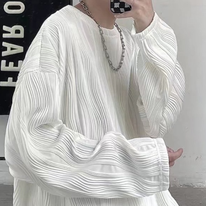 Áo thun  tay dài nữ cổ tròn dáng rộng màu sắc đơn giản phong cách Hàn Quốc cho nam áo thun cổ tròn 2022 thời trang bigsize áo kiểu tay dài